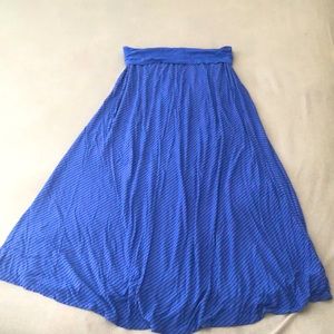 Gap Foldover blue striped maxi skirt size medium